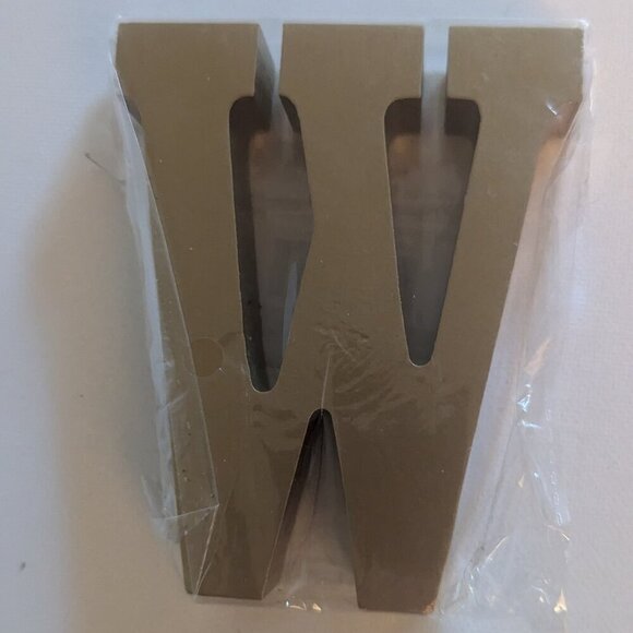 NWT Gold Letter 'W' Wood Sign Classic Typeface Alphabet Michaels Home Wall Decor - Picture 2 of 5